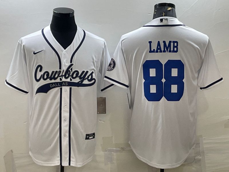 Men Dallas Cowboys #88 Lamb White Nike Co branded NFL Jerseys->dallas cowboys->NFL Jersey